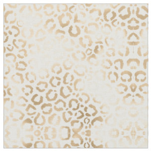 Tissu Elegant Gold White Leopard Cheetah Animal Print