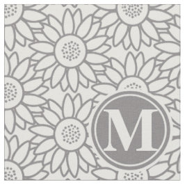 Tissu Élégant Motif de tournesol Monogrammé