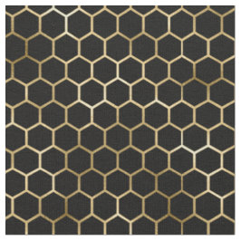Tissu Élégant Motif noir peigne d'or