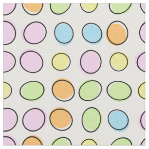 Tissu Élégant Pastel coloré Retro Ovals Motif