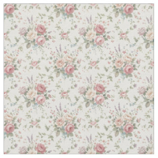 Tissu Elegant Pastel Roses Shabby Chic