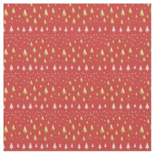 Tissu Elégant paysage or et rouge