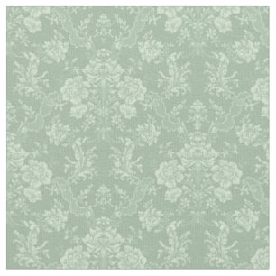 Tissu Élégant romantique chic floral vert Damask-Sage