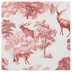 Tissu Elégant Rustique Vintage Rouge Français Toile de C