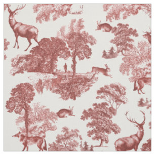 Tissu Elégant Rustique Vintage Rouge Français Toile de C
