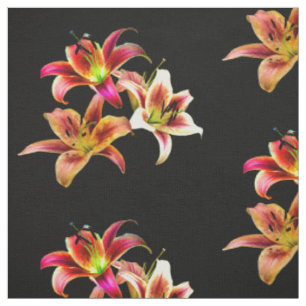 Tissu Elégant trio de jours roses jaunes Floral