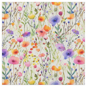 Tissu Elégante aquarelle Fleur sauvage