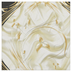 Tissu Elégante Chamvolet soie et or fleurs abstraites