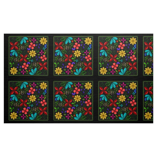 Tissu Élégante Flore populaire latine | Noir (Yard)