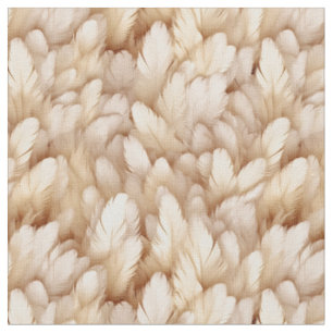Tissu Élégantes plumes beiges