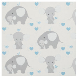 Tissu Elephant Blue Grey Safari Animaux Nursery Baby Boy