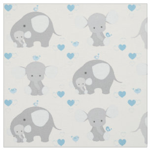 Tissu Elephant Blue Grey Safari Animaux Nursery Baby Boy