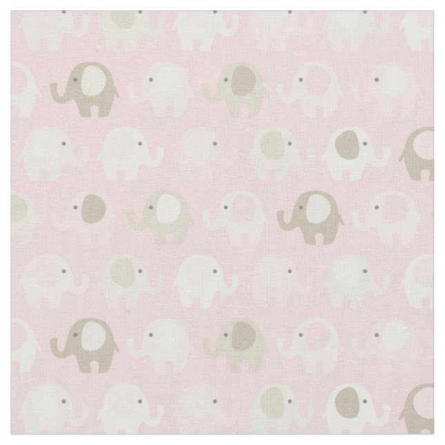 Tissu Éléphant de roses pâles (Fermer)