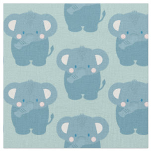 Tissu Elephant Motif bleu clair