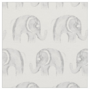 Tissu Éléphant peint à la main d'aquarelle moderne de