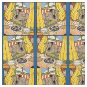 Tissu éléphant poussant sa tête par la copie de fenê