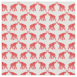 Tissu Éléphant rouge chanceux