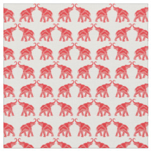 Tissu Éléphant rouge chanceux