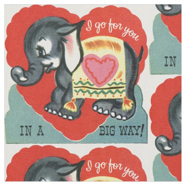 Tissu Eléphant vintage Valentine (Fermer)