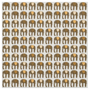 Tissu Eléphants doux Motifs neutres Brown