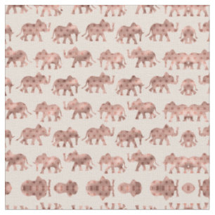 Tissu Eléphants Rose Rose Rose Or Polka Dot