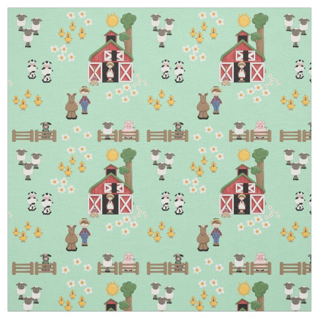 Tissu Élevage de menthe de ferme de Barnyard (Échantillon)