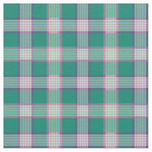 Tissu Émeraude vert et violet plaid mode