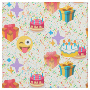 tissu émoji anniversaire heureux