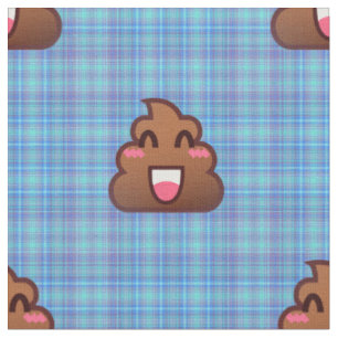 tissu émoji poop plaid