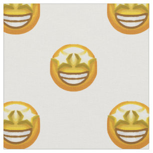 tissu émoji yeux étoile