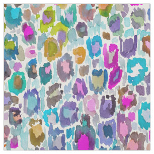 Tissu Empreinte de léopard abstrait coloré d'aquarelle
