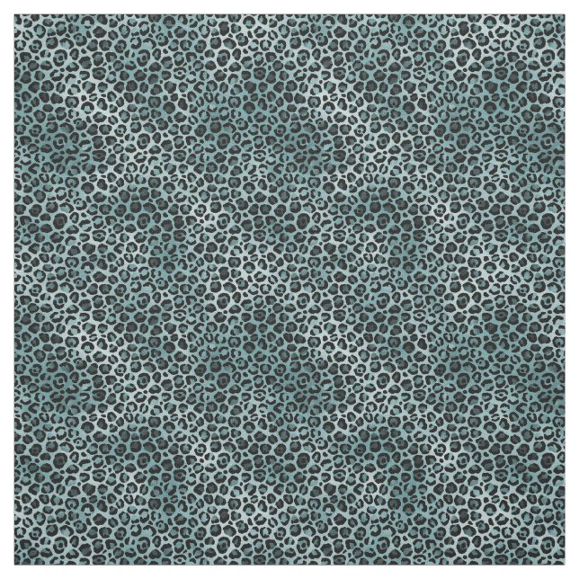 Tissu Empreinte de léopard bleu Turquoise (Échantillon)