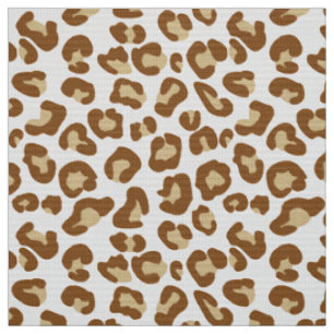 Tissu Empreinte de léopard de neige, beige, tan et crè