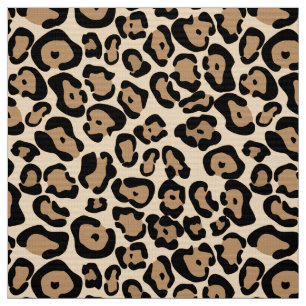 Tissu Empreinte de léopard gras Tan noir et Brown