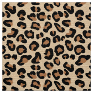 Tissu Empreinte de léopard, noir, Brown, rouille et bro