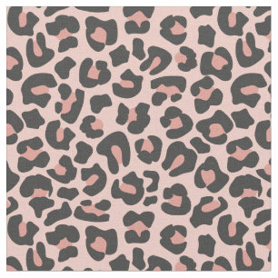 Tissu Empreinte de léopard noir rose