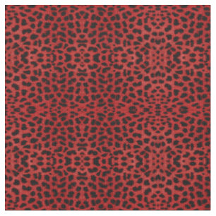 Tissu Empreinte de léopard rouge