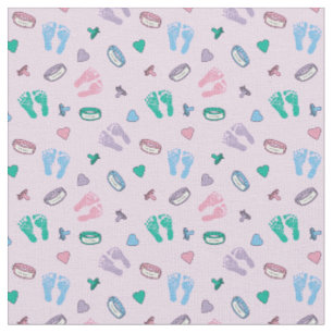 Tissu Empreintes de nouveau-né Binkés et ID motif