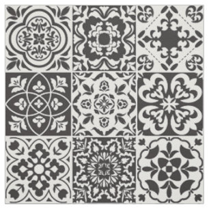 Tissu en carreaux de ferme noir et blanc