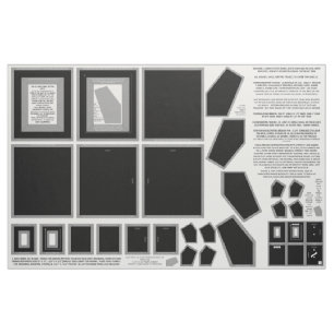 Tissu en coton 3 Cadres photo noirs couture motif