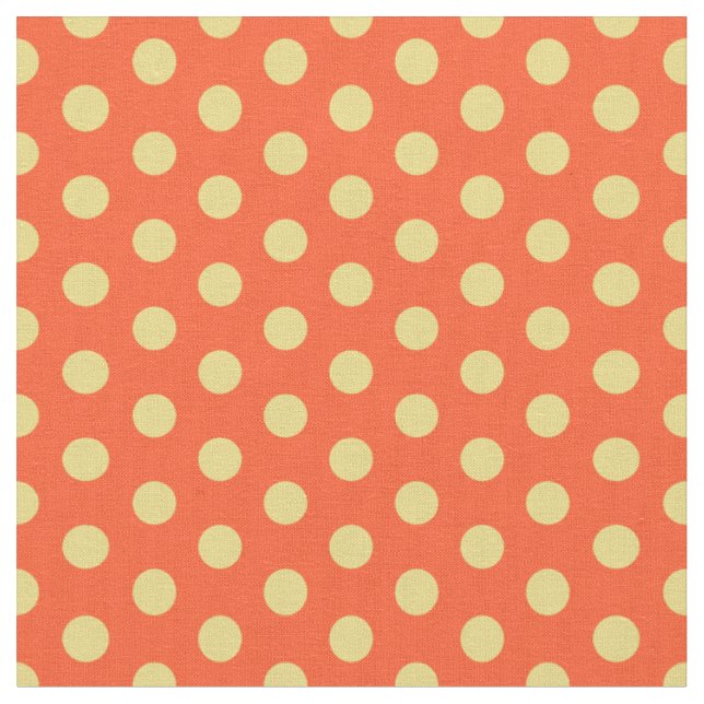 Tissu en coton à pois jaune orange au mètre (Fermer)