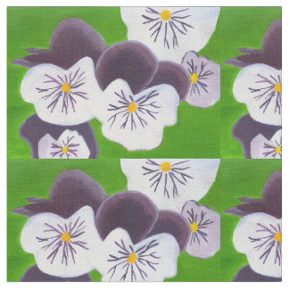 Tissu en coton aux pensées