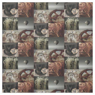 Tissu en coton imprimé Steampunk