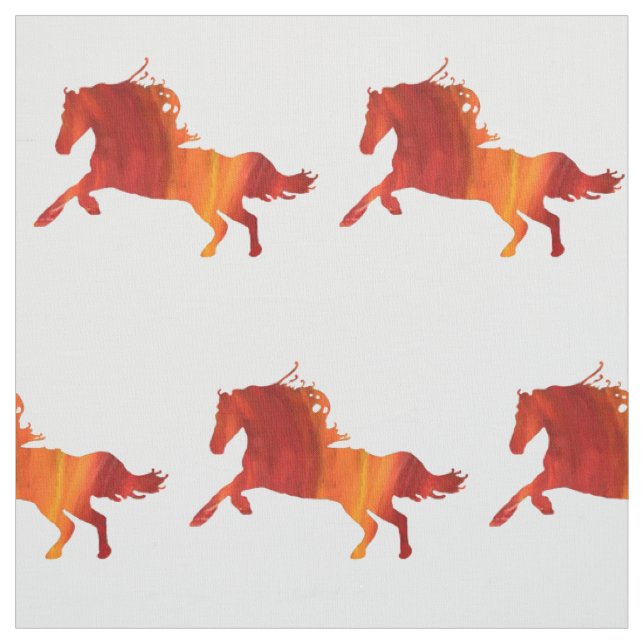 Tissu en coton Pima personnalisé chevaux (Échantillon)