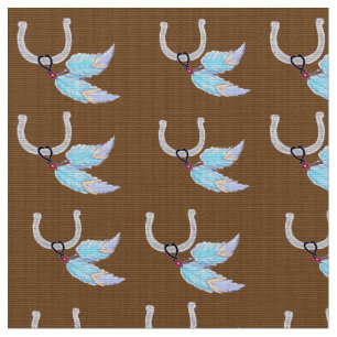 Tissu en fer à cheval en plumes bleues