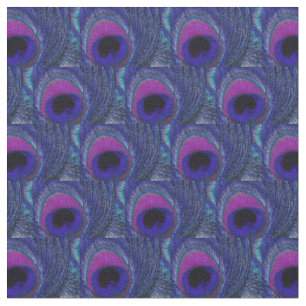 Tissu en plumes de paon - Violet violet bleu Aqua