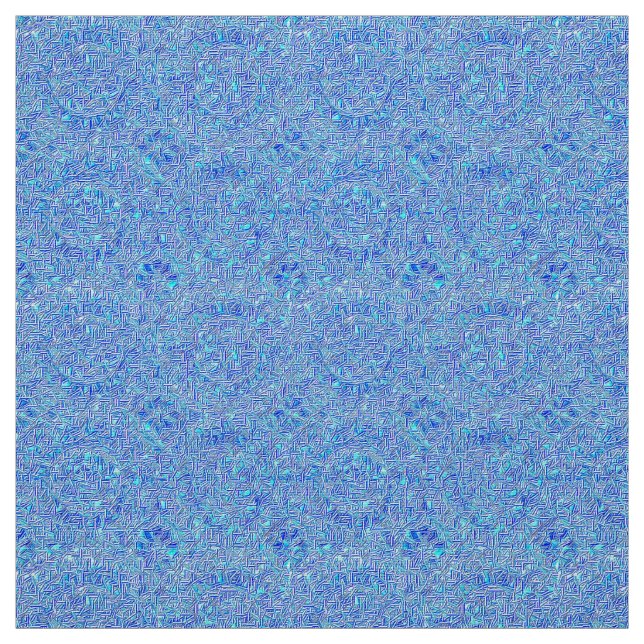 Tissu en polyester bleu Paisley (Échantillon)