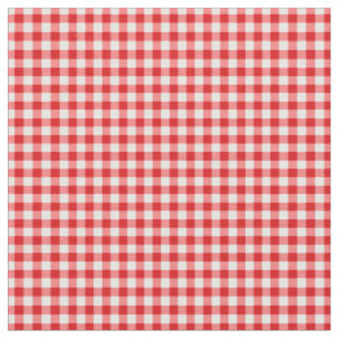 Tissu En vichy rouge et blanc