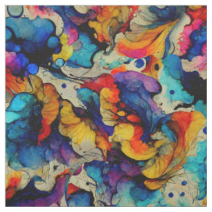 Tissu Encre liquide colorée Motif d'abstraction