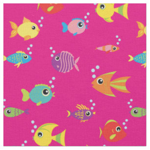 Tissu Enfants mignons Poisson Bébé Nurserie Aquarium Tro